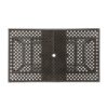 Outdoor Expandable Dining Table With Umbrella Holder, Lattice Pattern And Curved Legs - Black - Image 8
