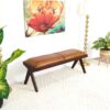 Chad - Mid-Century Modern Leather Bench - Brown / Tan - Image 4