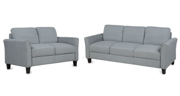 Living Room Furniture Loveseat Sofa And 3 Seat Sofa - Gray