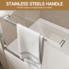 Aluminum Frame Double Sliding Soft Close Bathtub Shower Door, 1 / 4" Tempered Glass And Dual 304 Stainless Steel Handles - Chrome - Image 8