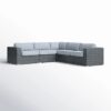 Patio Sectional With Cushions Stylish Outdoor Seating For Ultimate Comfort And Relaxation - Brown / Gray - Image 2
