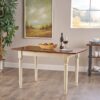 Rectangle Dining Table With Cream Legs - Dark Oak - Image 6