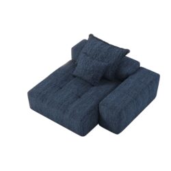 Modern Oversized Modular Sectional Sofa, Sparkling Chenille Fabric Soft Cushion Sofa With 2 Pillows, Diy Combination Tufted Sofa, No Assembly Required - Blue