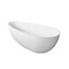 66.9" x 34" x 21.7" Freestanding Solid Surface Soaking Bathtub For Bathroom - Matte White - Image 5