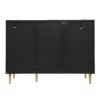 3 Door Storage Cabinet, Buffet Sideboard With Adjustable Shelves, Honeycomb Seamless Hexagons Pattern Metal Door For Living Room, Dining Room, Kitchen, Entrance - Black - Image 8
