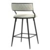 Counter Height Bar Stools Cover Kitchen Island Counter Bar Stool With Black Powder Coating Base And Footrest (Set of 2) - Beige - Image 5