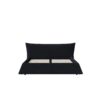 King Size Upholstered Platform Bed With Special Shaped Velvet Headboard, Metal & Solid Wood Frame - Black - Image 9
