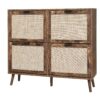 4 Door Shoe Rack, Freestanding Modern Shoe Storage Cabinet, For Entryway - Burly Wood - Image 7