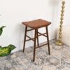 Maya - Genuine Leather Stool - Rustic / Tan - Image 3