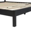 King Bed With Rattan Panel Headboard - Black - Image 3