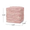 Enigma - Yarn And Cotton Square Pouf Ottoman With Polystyrene Beads - Red / White - Image 3