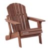 Oversize Outdoor Folding Adirondack Chair, Patio Chair For Garden Backyard Porch Pool Deck Firepit - Coffee - Image 7