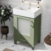 Bathroom Vanity With Ceramic Sink And Ample Storage, Ideal For Small Bathrooms - Green - Image 23