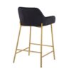 Daniella - Contemporary / Glam Fixed Height Counter Stool (Set of 2) - Gold / Black - Image 4