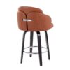 Dahlia - Contemporary Counter Stool With Round Footrest (Set of 2) - Black / Camel - Image 4