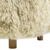 Enchante - New Zealand Sheepskin Rectangular Accent Ottoman - Taupe / Natural - Image 5