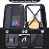 2 Piece Luggage Sets Lightweight Suitcase, Spinner Wheels, (20/14) - Black - Image 4
