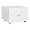 Office Furniture Copier Cabinet 2 Door Steel Copier Stand Mobile Pedestal File Printer Stand - White - Image 10