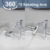 Bathroom Sink Faucet With Spray Function And Temperature Display, Anti Skid Switch, 360 Degree Rotary, Brass Material - Chrome - Image 5