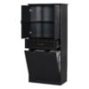 Stylish Bathroom Storage Cabinet With 2 Laundry Baskets And Drawer - Black - Image 14