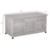 Outsunny - 75 Gallon Wooden Deck Box, Outdoor Storage Container With Aerating Gap & Weather-Fighting Finish - Gray - Image 7