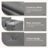 3 Piece Free Combination L Shaped Modular Sectional, Minimalist Floor Couch Set, Convertible Foam Filled Cloud Compressed Couch For Living Room - Gray - Image 23