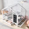 Twin House Bed With Blackboard And Drawers, 2 Assembly Options - White - Image 24