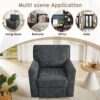360 Degree Swivel Chair Accent Barrel Armchair With Side Pockets, Compact Design For Living Room, Bedroom, Office - Gray - Image 7