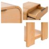 Modern 1 Drawer Waterfall Nightstand With Mid Century Design - Natural - Image 9