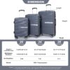 Hardshell Suitcase Double Spinner Wheels Pp Luggage Sets Lightweight Durable Suitcase With Tsa Lock, 3 Piece Set (20/24/28) - Gray - Image 3