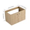 Modern 30" Wall Mounted Bathroom Vanity With Soft Closing Doors, Excluding Sink - Oak - Image 3
