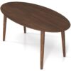 Ada - Mid-Century Modern Style Oval Dining Table - Brown - Image 7