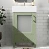 Bathroom Vanity With Ceramic Sink And Ample Storage, Ideal For Small Bathrooms - Green - Image 24
