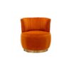 360 Degree Swivel Cuddle Barrel Accent Sofa Chair, Fluffy Round Armchair - Orange - Image 14