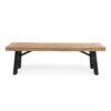 Outdoor Bench With Slat Panel Design And Frame - Natural / Gray - Image 4