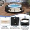 Spa Surround Spa Frame Patio Rattan Sofa Set With Storage Spaces, Mini Sofa And Comfortable Cushion For Patio, Backyard - Beige - Image 6