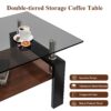 Modern Rectangular Coffee Table With Tempered Glass Top Layer - Gray - Image 5