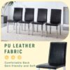 (Set of 4) Backrest Chairs With Silver Metal Legs A Perfect Match For Minimalist And Modern Home Styles - Black / Silver - Image 8