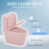 1.1 / 1.60 Gpf Dual-Flush One Piece Toilet, Water-Saving Elongated Comfort Height Floor Mounted, Soft Close 1000 Gram Map Flushing Score Toilet 23T01-Rs - Rose - Image 5