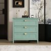 3 Drawer Cabinet For Bedroom, Living Room, Or Study, American Furniture - Light Green - Image 2