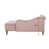 Chaise Lounge Indoor, Velvet Lounge Chair For Bedroom With Storage & Pillow, Modern Upholstered Rolled Arm Chase Lounge For Sleeping With Nailhead Trim For Living Room Bedroom Office - Pink - Image 14