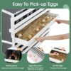 Wooden Chicken Nesting Box With 2 Egg Collection Drawers - White / Gray - Image 6