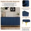Modern 4 Door Sideboard With Creative Carved Surface And Adjustable Shelves - Light Blue - Image 5