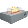 Outdoor Concrete Propane Gas Rectangle Fire Pit Table - Antique White - Image 4