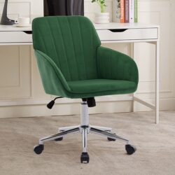Adjustable Office Chair, Home Bedroom, Ergonomic Swivel Chair, Backrest Seat, Comfortable For Long Sitting - Green