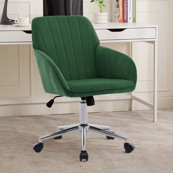 Adjustable Office Chair, Home Bedroom, Ergonomic Swivel Chair, Backrest Seat, Comfortable For Long Sitting - Green