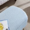 Storage Ottoman Bench For End Of Bed Gold Legs, Modern Gray Faux Fur Entryway Bench Upholstered Padded With Storage For Living Room Bedroom - Blue - Image 14