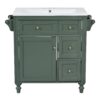 Bathroom Vanity With Top Sink, Modern Bathroom Storage Cabinet & 2 Drawers And A Tip-Out Drawer, Single Sink Bathroom Vanity - Green - Image 11