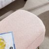 Storage Ottoman Bench For End Of Bed Gold Legs, Modern Gray Faux Fur Entryway Bench Upholstered Padded With Storage For Living Room Bedroom - Pink - Image 13