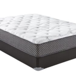 10" King Quilted Hybrid Mattress, Medium Firm - Black / White